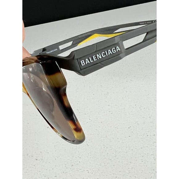 BALENCIAGA Core 54MM tortoiseshell brown Square Sunglasses - Picture 4 of 9